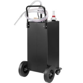 VEVOR 30 Gallon Fuel Caddy, Gas Storage Tank & 4 Wheels, with Manuel Transfer Pump, Gasoline Diesel Fuel Container for Cars, Lawn Mowers, ATVs, B