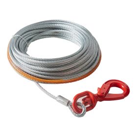 VEVOR Galvanized Steel Winch Cable, 3/8 Inch x 50 Feet 15,200 lbs Breaking Strength, Wire Winch Rope with Swivel Hook, Towing Cable Heavy Duty