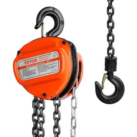 VEVOR Hand Chain Hoist, 1 Ton 2200 lbs Capacity 10 FT Come Along, G80 Galvanized Carbon Steel with Double-Pawl Brake