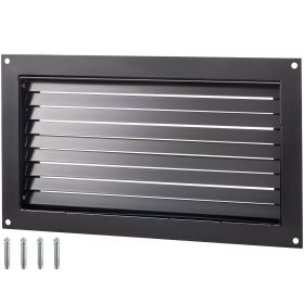 VEVOR Foundation Flood Vent, 8" Height x 16" Width Flood Vent, to Reduce Foundation Damage and Flood Risk, Black, Wall Mounted Flood Vent