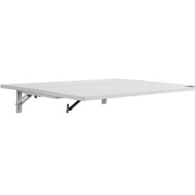 VEVOR Wall Mounted Folding Table, 31.5" x 19.69" Wall Mount Drop Leaf Table, Floating Desk with Iron Bracket, Fold Down Desk for Small Spaces