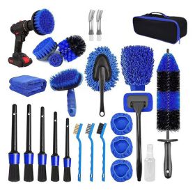 26Pcs Car Detailing Brush Set Drill Not Include (Option: Suit)