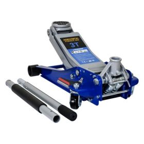 Low-Position Steel Vehicle Floor-mounted Hydraulic Jack With Dual-piston Quick-lift Pump, 3-Ton  6,600 Lb Capacity. (Color: Blue)