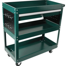 3 Tier Rolling Tool Cart, Heavy Duty Utility Cart Tool Organizer With Storage Drawer, Industrial Commercial Service Tool Cart For Mechanics, Gara (Color: Green)