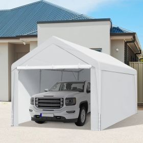 Carport, 10X20 Heavy Duty Portable Carport Garage Tent For Outdoor Storage Shelter White (Color: White)