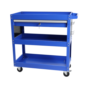 3 Tier Rolling Tool Cart, Heavy Duty Utility Cart Tool Organizer With Storage Drawer, Industrial Commercial Service Tool Cart For Mechanics, Gara (Color: Blue)