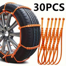 30PCS Cars Emergency Skid Chain, General Purpose Cars With Suv Trucks Do Not Hurt The Tire Tire Snow Skid Chain, Safety Protection, Easy To Cope (Option: 30PCS)