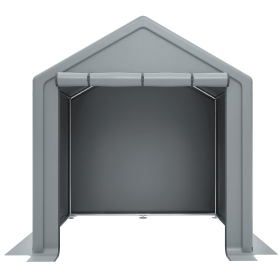 6x6 Ft Garden Shed Heavy Duty Outdoor Portable Garage Ventilated Car Canopy Carports (Color: Grey)