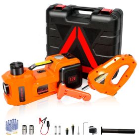 Electric Vehicle Jack Kit 11023 Lb Hydraulic Jack Lifter With Electric Impact Wrench, For SUV, MPV Sedan, Chrome Plated Vanadium Steel - Unusable (Color: Orange)