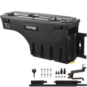 VEVOR Truck Bed Storage Box, Lockable Lid, Waterproof ABS Wheel Well Tool Box 6.6 Gal/20 L (Default: Default)