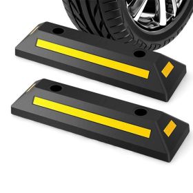 Garage Wheel Stopper with Reflective Stripes for Parking Block (Type: Auto Supplies, Color: Black & Yellow)
