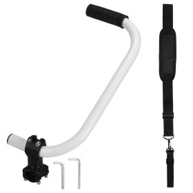 1Pc/2Pcs option Ergonomic Trimmer Handle Grip with Shoulder Strap Universal Fit Lawn Trimmer Extension Handle with Bracket Clamp String Trimmer H (Quantity: 1Pc, Color: Silver Black)