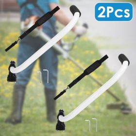 1Pc/2Pcs option Ergonomic Trimmer Handle Grip with Shoulder Strap Universal Fit Lawn Trimmer Extension Handle with Bracket Clamp String Trimmer H (Quantity: 2Pcs, Color: Silver Black)