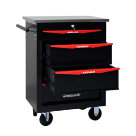 4 Drawers Multifunctional Tool Cart With Wheels,Metal Rolling Tool Cart Storage For Garage Workshop Warehouse Repair Shop--With Stainless Steel R (Option: BlackRed)